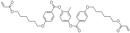 1,4-Di[4-(6-acryloyloxyhexyloxy)benzoyloxy]-2-methylbenzene molecular structure (CAS 125248-71-7)