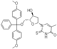 5'-O-[二(4-甲氧基苯基)苯基甲基]-2-硫代胸苷分子结构 (CAS 125258-60-8)