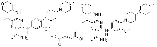 structure of CAS# 1254053-84-3, Gilteritinib fumarate;ASP 2215 hemifumarate