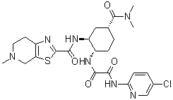 N-(5-Chloropyridin-2-yl)-N'-[(1S,2S,4R)-4-[(dimethylamino)carbonyl]-2-[[(5-methyl-4,5,6,7-tetrahydrothiazolo[5,4-c]pyridin-2-yl)carbonyl]amino]cyclohexyl]ethanediamide molecular structure (CAS 1255529-28-2)