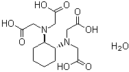 structure of CAS# 125572-95-4, trans-1,2-Cyclohexanediamine-N,N,N',N'-tetraacetic acid monohydrate;trans-(±)-N,N'-1,2-Cyclohexanediylbis[N-(carboxymethyl)glycine monohydrate