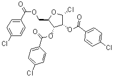 alpha-D-Ribofuranosyl chloride tris(4-chlorobenzoate) molecular structure (CAS 125598-74-5)