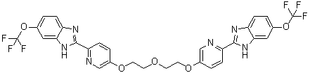 结构式 CAS# 1256094-72-0, 2,2'-[氧基二(2,1-乙二基氧基-5,2-吡啶二基)]二[6-(三氟甲氧基)-1H-苯并咪唑]