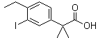 structure of CAS# 1256584-73-2, 4-Ethyl-3-iodo-alpha,alpha-dimethylbenzeneacetic acid
