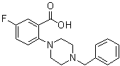 5-Fluoro-2-[4-(phenylmethyl)-1-piperazinyl]benzoic acid molecular structure (CAS 1256633-38-1)