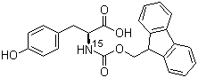 结构式 CAS# 125700-34-7, Fmoc-[15N]酪氨酸; N-芴甲氧羰基-[15N]酪氨酸