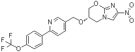 结构式 CAS# 1257426-19-9, (6S)-6,7-二氢-2-硝基-6-[[6-[4-(三氟甲氧基)苯基]-3-吡啶基]甲氧基]-5H-咪唑并[2,1-b][1,3]恶嗪