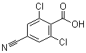 structure of CAS# 1258298-05-3, 2,6-Dichloro-4-cyanobenzoic acid