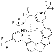 结构式 CAS# 1258327-07-9, (11aS)-3,7-双[3,5-二(三氟甲基)苯基]-10,11,12,13-四氢-5-羟基-二茚并[7,1-de:1',7'-fg][1,3,2]二氧磷杂八环 5-氧化物