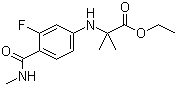 structure of CAS# 1258638-92-4, N-[3-Fluoro-4-[(methylamino)carbonyl]phenyl]-2-methylalanine ethyl ester