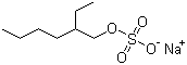 2-乙基己基硫酸酯钠盐分子结构 (CAS 126-92-1)