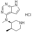 N-Methyl-N-[(3R,4R)-4-methyl-3-piperidinyl]-7H-pyrrolo[2,3-d]pyrimidin-4-amine hydrochloride molecular structure (CAS 1260590-51-9)