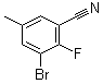 structure of CAS# 1260741-40-9, 3-Bromo-2-fluoro-5-methylbenzonitrile