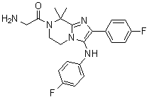 结构式 CAS# 1261113-96-5, 2-氨基-1-[2-(4-氟苯基)-3-[(4-氟苯基)氨基]-5,6-二氢-8,8-二甲基咪唑并[1,2-a]吡嗪-7(8H)-基]乙酮