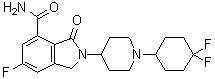 结构式 CAS# 1262417-51-5, 2-[1-(4,4-二氟环己基)-4-哌啶基]-6-氟-2,3-二氢-3-氧代-1H-异吲哚-4-甲酰胺