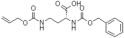 (2R)-2-[[(Phenylmethoxy)carbonyl]amino]-4-[[(2-propen-1-yloxy)carbonyl]amino]butanoic acid molecular structure (CAS 1263044-63-8)