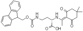 结构式 CAS# 1263045-85-7, (2S)-2-[[1-(4,4-二甲基-2,6-二氧代环己基亚基)乙基]氨基]-4-[[芴甲氧羰基]氨基]丁酸