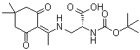 3-[[1-(4,4-Dimethyl-2,6-dioxocyclohexylidene)ethyl]amino]-N-[(1,1-dimethylethoxy)carbonyl]-D-alanine molecular structure (CAS 1263047-33-1)