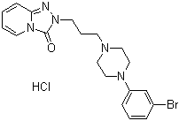 2-[3-[4-(3-Bromophenyl)-1-piperazinyl]propyl]-1,2,4-triazolo[4,3-a]pyridin-3(2H)-one hydrochloride (1:1) molecular structure (CAS 1263278-80-3)