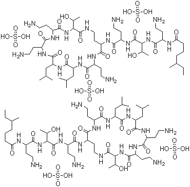 Colistin sulfate molecular structure (CAS 1264-72-8)
