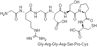 Glycinyl-argininyl-glycinyl-aspartyl-serinyl-prolinyl-cysteine molecular structure (CAS 126646-79-5)