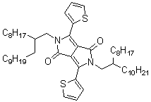 结构式 CAS# 1267540-02-2, 2,5-双(2-辛基十二烷基)-3,6-双(噻吩-2-基)吡咯并[3,4-c]吡咯-1,4(2H,5H)-二酮