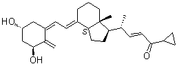 (1alpha,3beta,5Z,7E,22E)-24-Cyclopropyl-1,3-dihydroxy-9,10-secochola-5,7,10(19),22-tetraen-24-one molecular structure (CAS 126860-83-1)