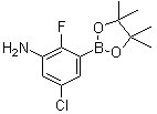 结构式 CAS# 1269232-96-3, 5-氯-2-氟-3-(4,4,5,5-四甲基-1,3,2-二氧硼杂环戊烷-2-基)苯胺