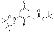 结构式 CAS# 1269440-69-8, N-[5-氯-2-氟-3-(4,4,5,5-四甲基-1,3,2-二氧硼杂环戊烷-2-基)苯基]氨基甲酸叔丁酯