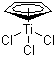 structure of CAS# 1270-98-0, Trichloro(cyclopentyldienyl)titanium;Cyclopentadienyltitanium trichloride; Cyclopentadienyltrichlorotitanium; Monocyclopentadienyltitanium trichloride; Trichloro(cyclopentadienyl)titanium