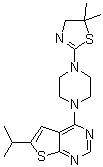 4-[4-(4,5-Dihydro-5,5-dimethyl-2-thiazolyl)-1-piperazinyl]-6-(1-methylethyl)thieno[2,3-d]pyrimidine molecular structure (CAS 1271738-59-0)