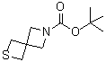 structure of CAS# 1272412-70-0, 2-Thia-6-azaspiro[3.3]heptane-6-carboxylic acid 1,1-dimethylethyl ester