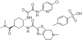 structure of CAS# 127285-08-9, Edoxaban tosylate;DU 176b