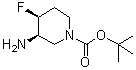 (3R,4S)-rel-3-Amino-4-fluoro-1-piperidinecarboxylic acid 1,1-dimethylethyl ester molecular structure (CAS 1273565-65-3)