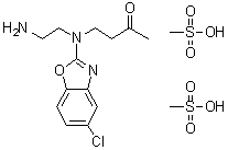 structure of CAS# 1276666-12-6, 4-[(2-Aminoethyl)(5-chloro-2-benzoxazolyl)amino]-2-butanone methanesulfonate (1:2)