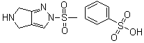 structure of CAS# 1280210-80-1, 2,4,5,6-Tetrahydro-2-(methylsulfonyl)pyrrolo[3,4-c]pyrazole benzenesulfonate