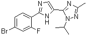 结构式 CAS# 1282516-76-0, 5-[2-(4-溴-2-氟苯基)-1H-咪唑-5-基]-3-甲基-1-异丙基-1H-1,2,4-三唑