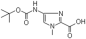 结构式 CAS# 128293-64-1, 4-叔丁氧羰基氨基-1-甲基-1H-咪唑-2-甲酸