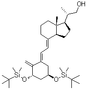 结构式 CAS# 128387-35-9, (betaS,1R,3aS,4E,7aR)-4-[(2E)-2-[(3S,5R)-3,5-二[[(叔丁基)二甲基硅烷基]氧基]-2-亚甲基环己亚基]亚乙基]八氢-beta,7a-二甲基-1H-茚-1-乙醇