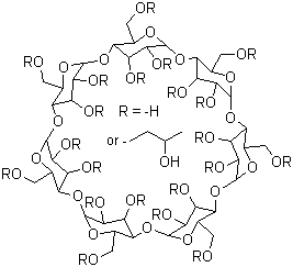 结构式 CAS# 128446-35-5, 羟丙基-beta-环糊精; 羟丙基-B-环糊精; 羟丙基倍他环糊精