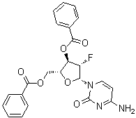 4-氨基-1-(3,5-二-O-苯甲酰基-2-脱氧-2-氟-beta-D-阿拉伯呋喃糖基)-2(1H)-嘧啶酮分子结构 (CAS 128495-99-8)