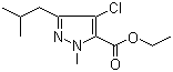 4-Chloro-1-methyl-3-(2-methylpropyl)-1H-pyrazole-5-carboxylic acid ethyl ester  molecular structure (CAS 128537-44-0)