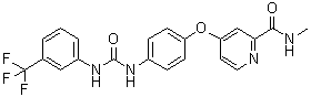 N-Methyl-4-[4-[[[[3-(trifluoromethyl)phenyl]amino]carbonyl]amino]phenoxy]-2-pyridinecarboxamide molecular structure (CAS 1285533-84-7)