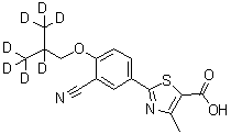 2-[3-Cyano-4-[2-(methyl-d<sub>3</sub>)propoxy-2,3,3,3-d<sub>4</sub>]phenyl]-4-methyl-5-thiazolecarboxylic acid molecular structure (CAS 1285539-74-3)