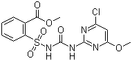 2-[[[[(4-Chloro-6-methoxy-2-pyrimidinyl)amino]carbonyl]amino]sulfonyl]benzoic acid methyl ester molecular structure (CAS 128569-20-0)