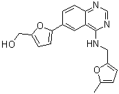 5-[4-[[(5-Methyl-2-furanyl)methyl]amino]-6-quinazolinyl]-2-furanmethanol molecular structure (CAS 1285702-20-6)