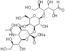 structure of CAS# 128596-80-5, O-(N-Acetyl-alpha-neuraminosyl)-(2→3)-O-beta-D-galactopyranosyl-(1→4)-D-glucose monosodium salt