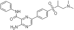 3-Amino-6-[4-[[2-(dimethylamino)-1-methylethyl]sulfonyl]phenyl]-N-phenyl-2-pyrazinecarboxamide molecular structure (CAS 1286238-55-8)