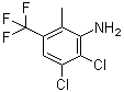 structure of CAS# 1287218-11-4, 2,3-Dichloro-6-methyl-5-(trifluoromethyl)benzenamine