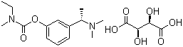 结构式 CAS# 129101-54-8, 酒石酸卡巴拉汀; (S)-N-乙基-N-甲基氨基甲酸-3-[(1-二甲氨基)乙基]苯酯酒石酸盐